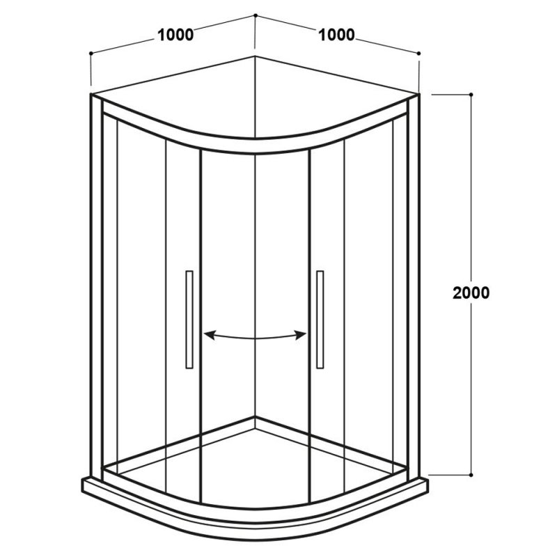 Delphi Vodas 8 Framed 2-Door Quadrant Shower Enclosure 1000mm x 1000mm - 8mm Glass