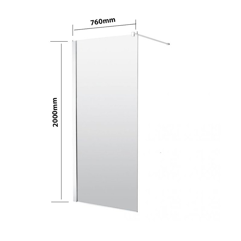 Delphi Vodas 8 Walk-In Modular Shower Panel 760mm Wide - 8mm Glass