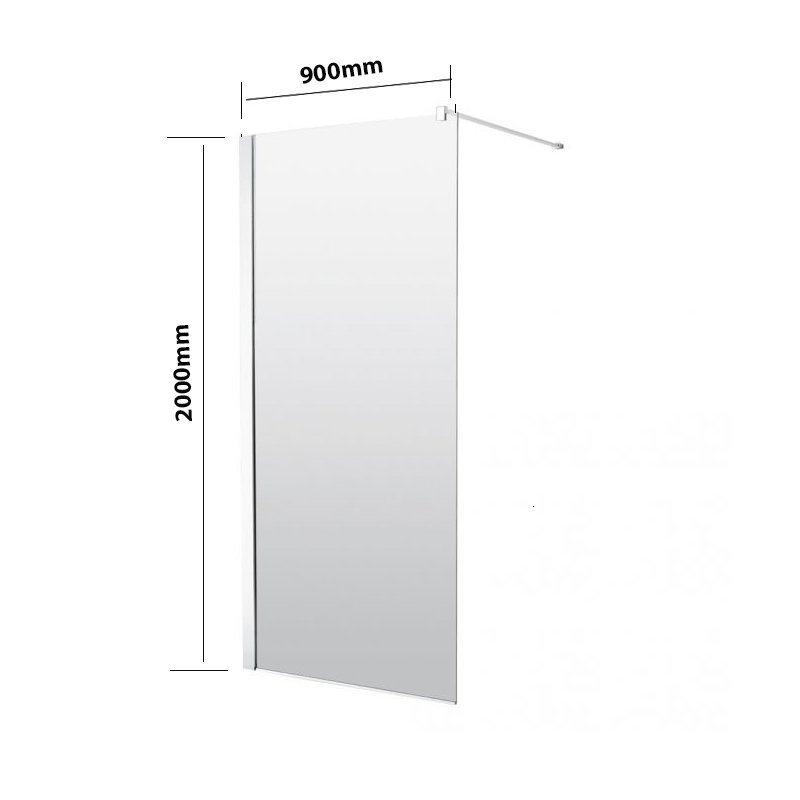 Delphi Vodas 8 Walk-In Modular Shower Panel 900mm Wide - 8mm Glass