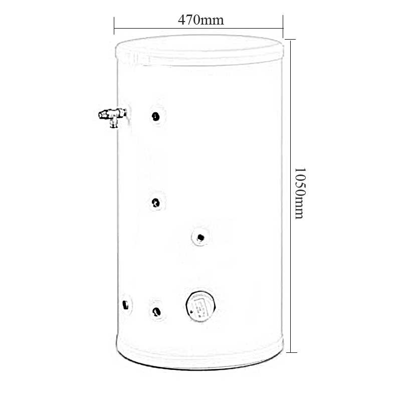 Telford Tempest Slimline Indirect Unvented Stainless Steel Cylinder 125 Litre