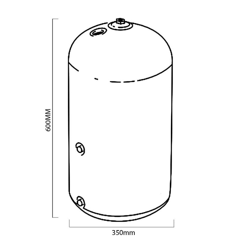 Telford Typhoon CR Vented Indirect Copper Hot Water Cylinder 600mm x 350mm 45 Litre