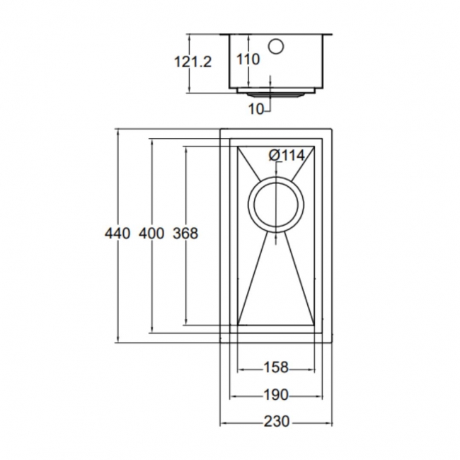 The 1810 Company Axixuno 190U 1.0 Bowl Undermount Kitchen Sink - Gun Metal