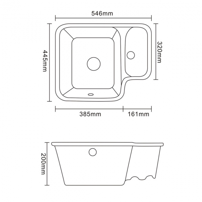 The 1810 Company Etroduo 343/136U 1.5 Bowl Ceramic Undermount Kitchen Sink - White
