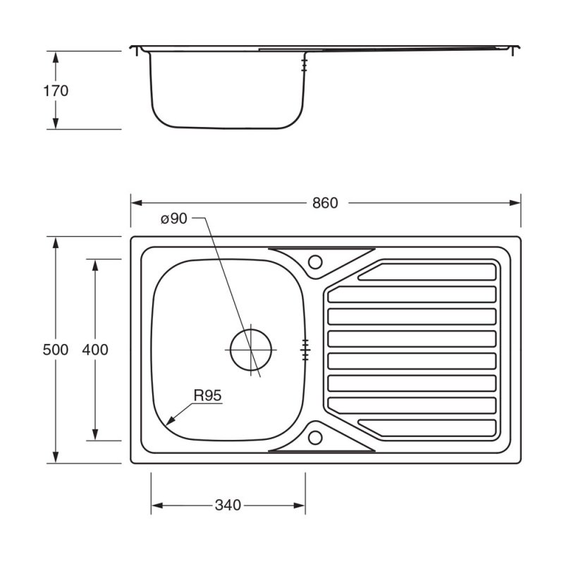 The 1810 Company Veloreuno 860i 1.0 Bowl Kitchen Sink - Stainless Steel