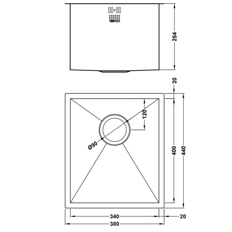 The 1810 Company Zenuno 340U DEEP 1.0 Bowl Undermount Kitchen Sink - Stainless Steel