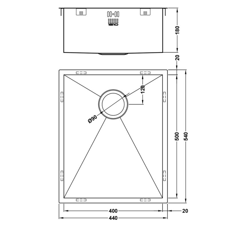 The 1810 Company Zenuno 500U OSW 1.0 Bowl Undermount Kitchen Sink - Stainless Steel