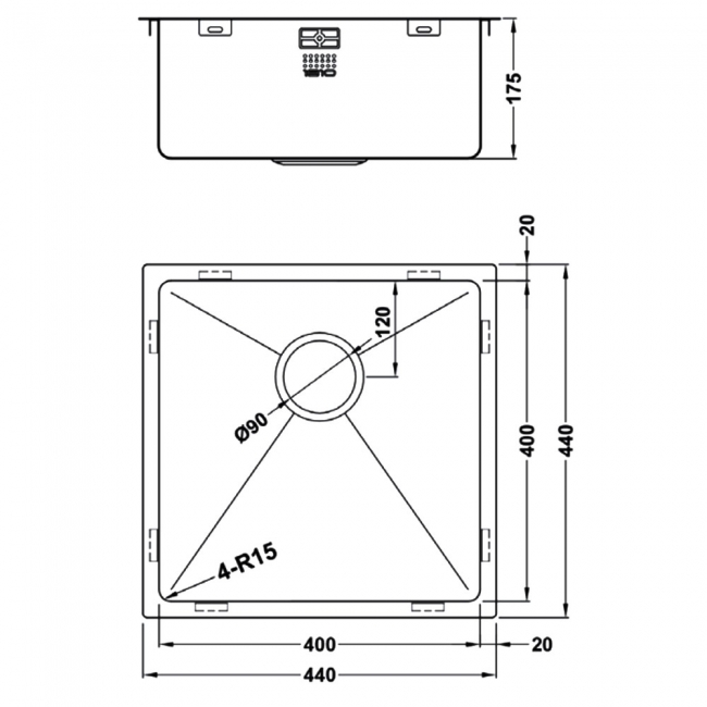 The 1810 Company Zenuno15 400U 1.0 Bowl Undermount Kitchen Sink - Copper