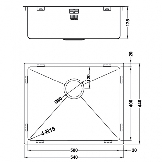 The 1810 Company Zenuno15 500U 1.0 Bowl Undermount Kitchen Sink - Copper