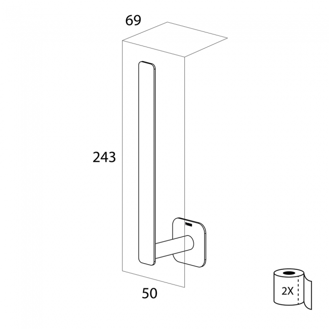 Tiger Colar Spare Toilet Roll Holder - Polished Stainless Steel
