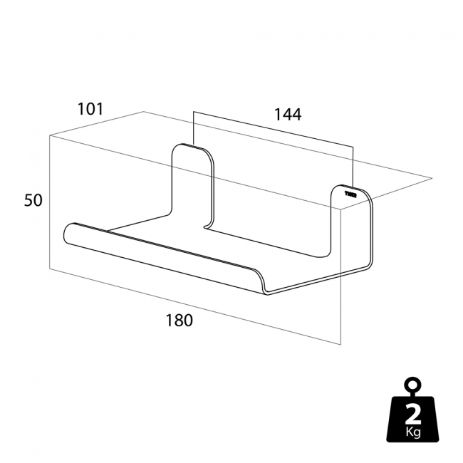 Tiger Colar Bathroom Shelf 180mm - Polished Stainless Steel