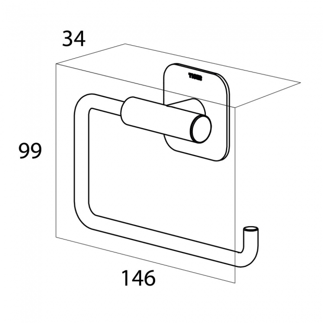 Tiger Colar Toilet Roll Holder without Flap - Polished Stainless Steel