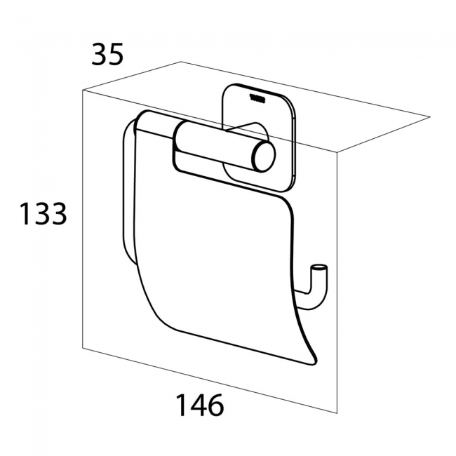 Tiger Colar Toilet Roll Holder with Cover Brushed Stainless Steel