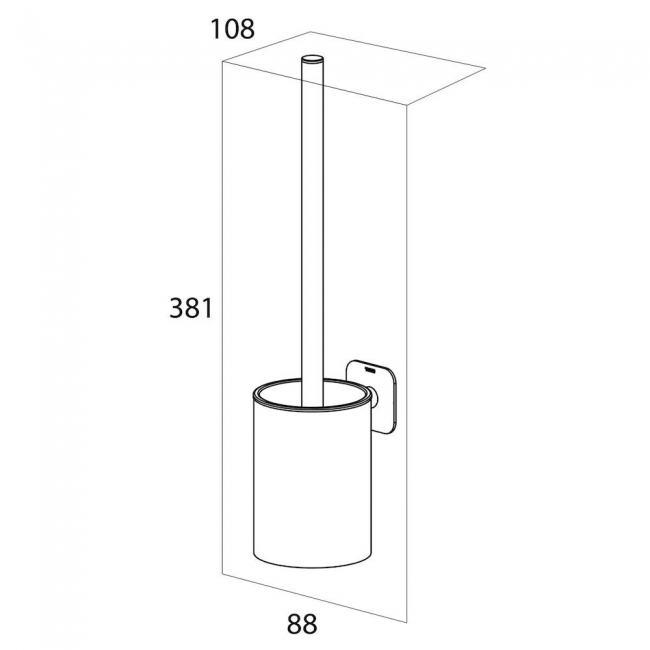 Tiger Colar Toilet Brush and Holder - Brushed Stainless Steel
