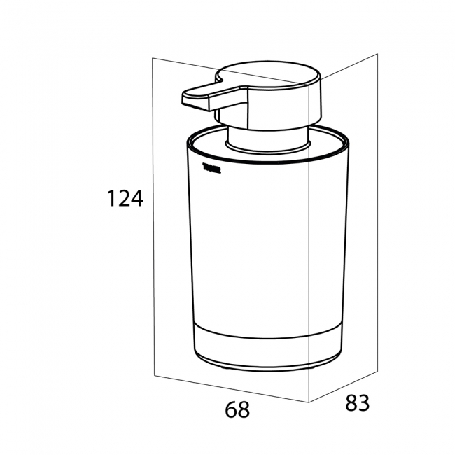 Tiger Tune Round Soap Dispenser Freestanding - Brushed Brass/Black