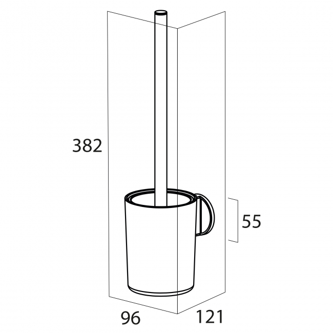 Tiger Tune Toilet Brush and Holder - Brushed Metal Black/Black