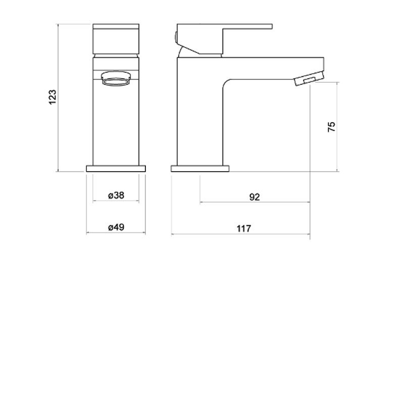 Delphi Hiron Mini Mono Basin Mixer Tap Without Waste - Chrome