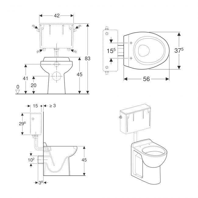 Twyford Avalon Back-to-Wall Pan - Excluding Seat