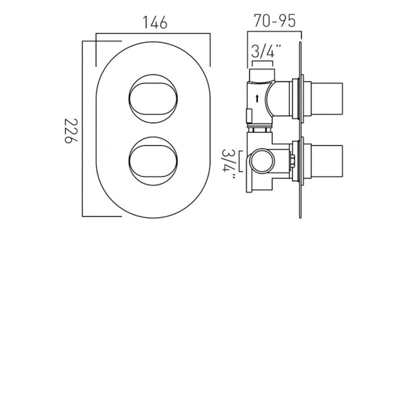 Vado DX Life Shower Valve LIF148DC/P Concealed Chrome