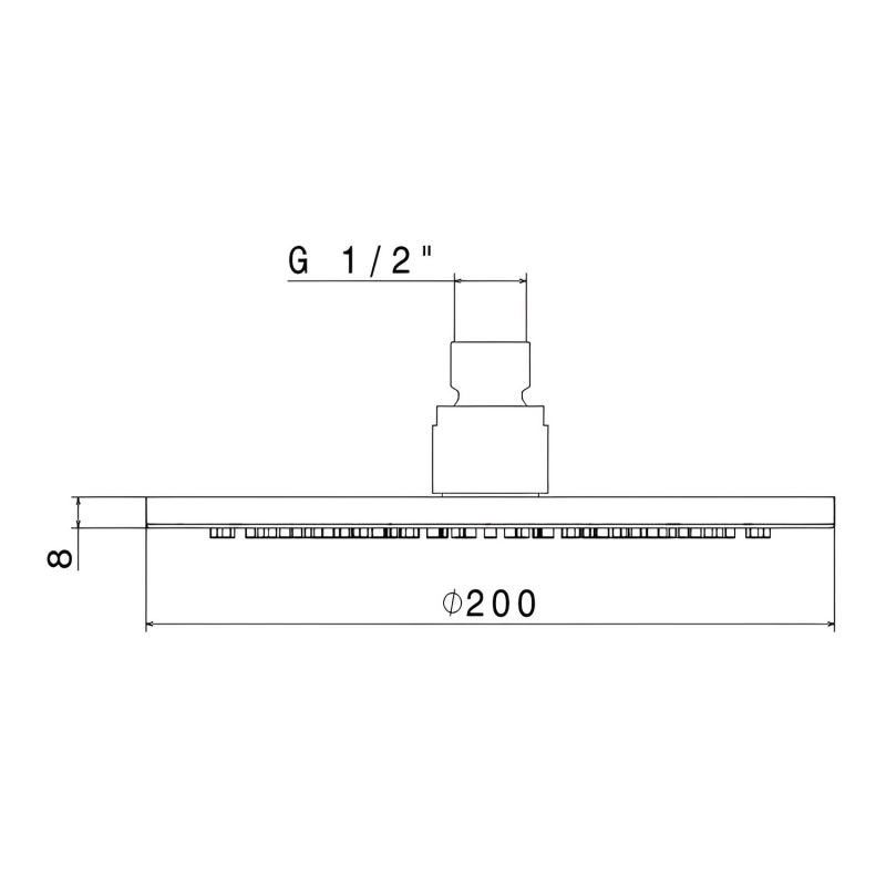 Vema Round Brass Shower Head 200mm Diameter - Chrome