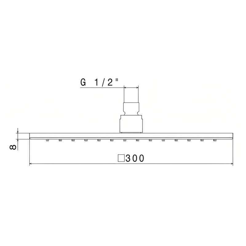 Vema Square Brass Shower Head 300mm x 300mm - Chrome
