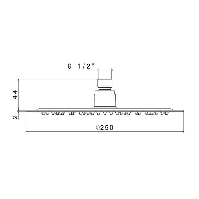 Vema Ultraslim Round Shower Head 250mm Diameter - Chrome