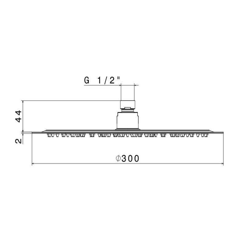 Vema Tiber Round Shower Head 300mm Diameter - Chrome