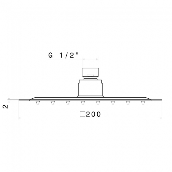 Vema Ultraslim Square Shower Head 200mm x 200mm - Chrome