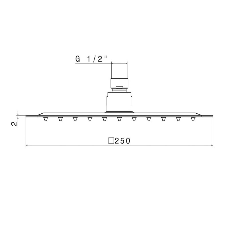 Vema Ultraslim Square Shower Head 250mm x 250mm - Chrome