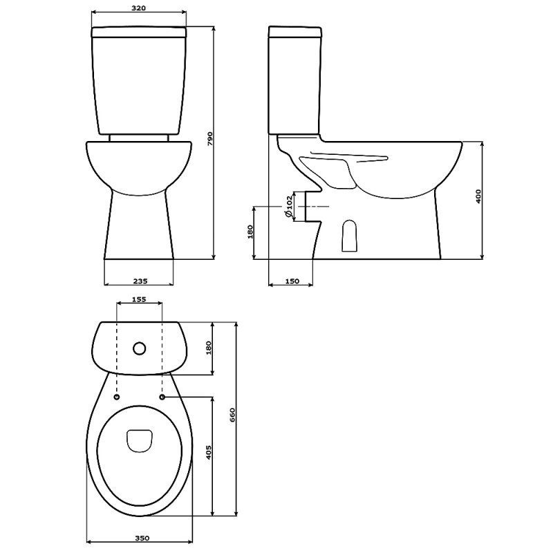 Verona Access Toilet VEX1 Close Coupled White