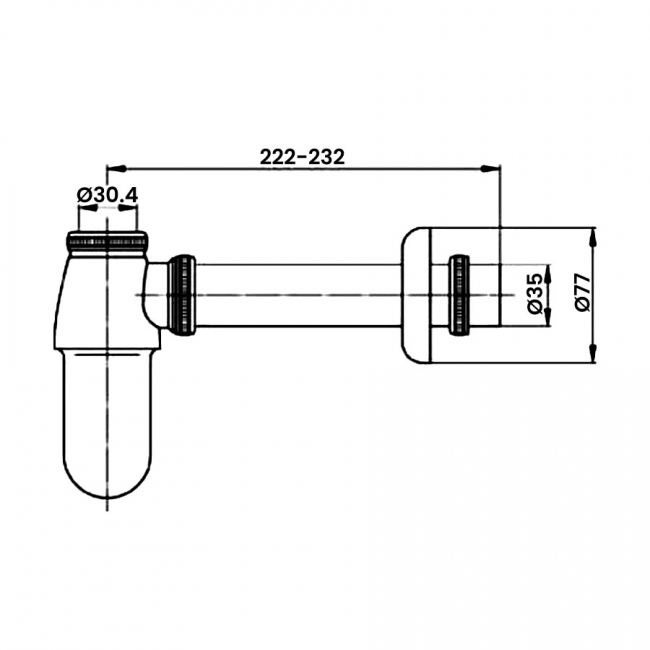 Verona Standard Bottle Trap - Chrome
