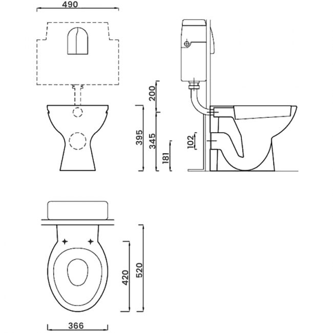 Verona Advantage Back to Wall Toilet - Soft Close Seat
