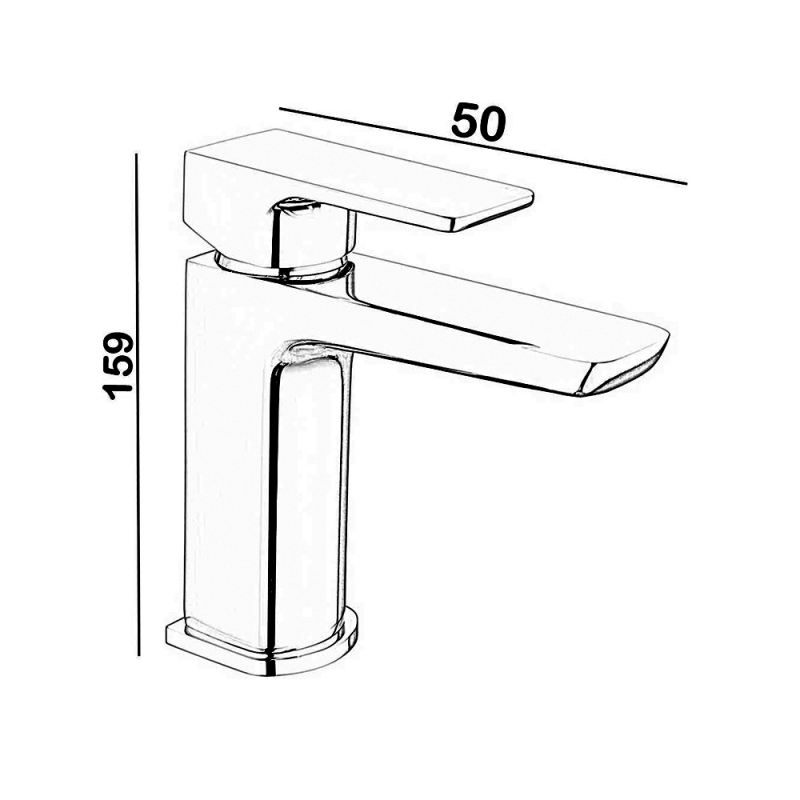 Verona Alto Basin Mixer Tap with Sprung Waste - Polished Chrome