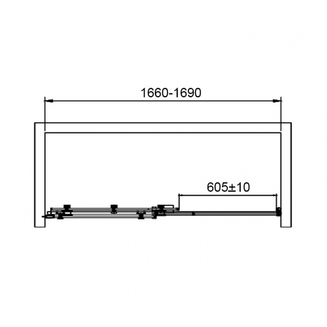 Verona Aquaglass+ Frameless Sliding Bath Screen 1500mm H x 1700mm W - 8mm Glass