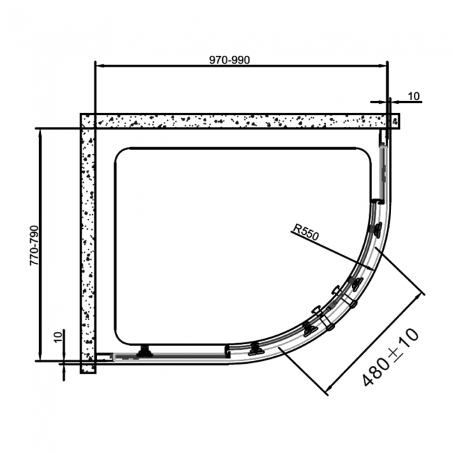 Verona Aquaglass Intro+ Offset Quadrant Shower Enclosure 1000mm x 800mm - 8mm Glass