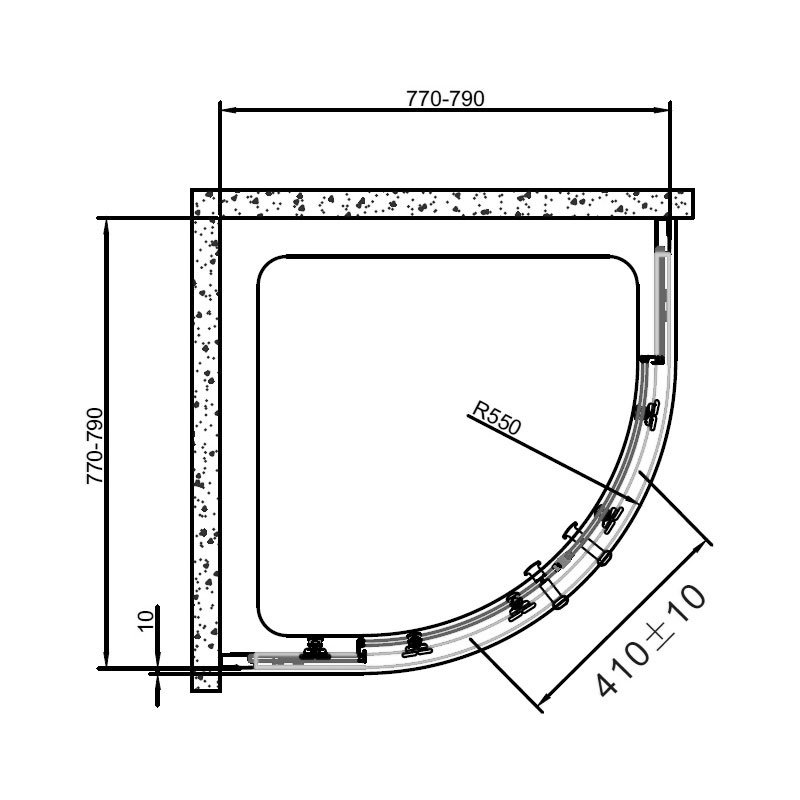 Verona Aquaglass Intro+ Quadrant Shower Enclosure 800mm x 800mm - 8mm Glass