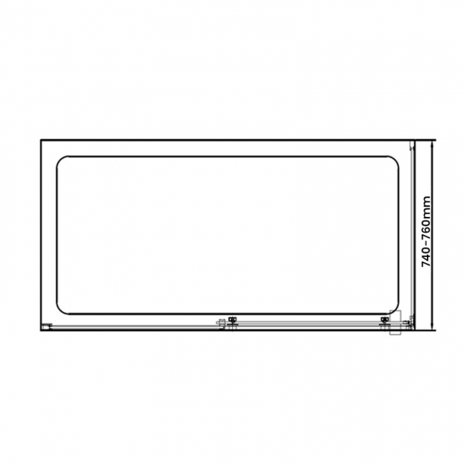 Verona Aquaglass+ Linear Side Panel 760mm Wide - 8mm Glass