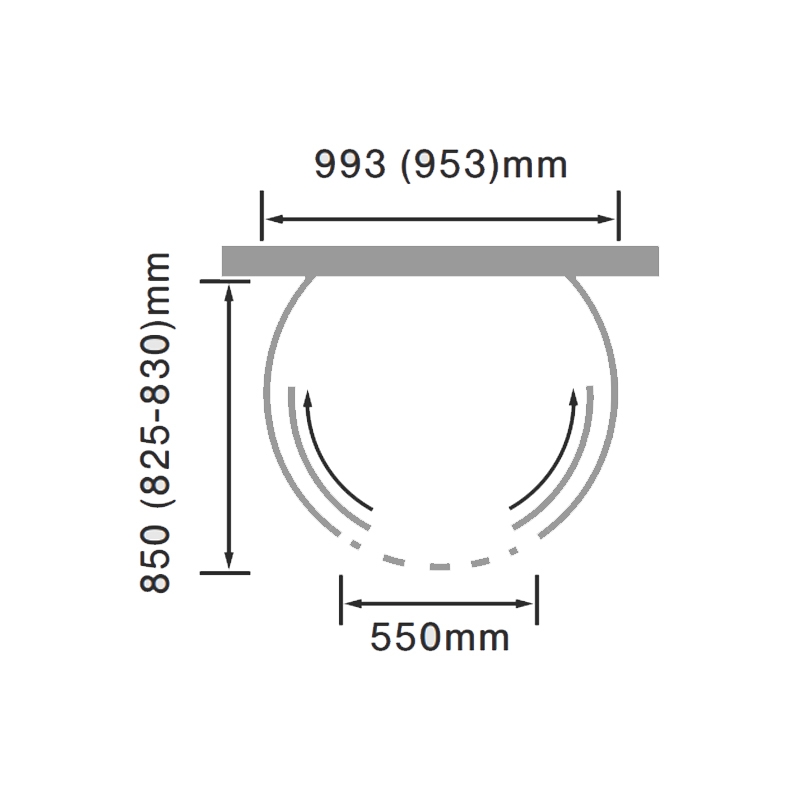 Verona Aquaglass Purity D-Shaped Shower Enclosure with Tray 993mm x 850mm - 6mm Glass