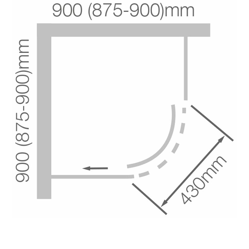 Verona Aquaglass+ Sphere Black Quadrant Shower Enclosure 900mm x 900mm - 8mm Glass