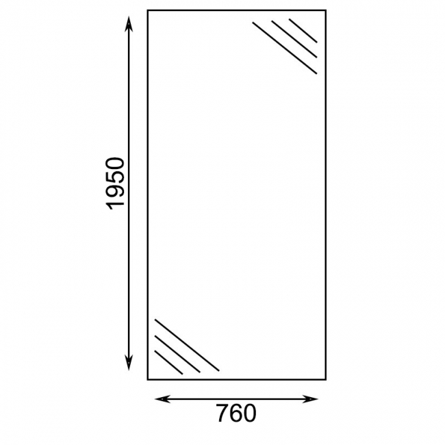 Verona Aquaglass+ Sphere Side Panel 760mm Wide - 8mm Glass