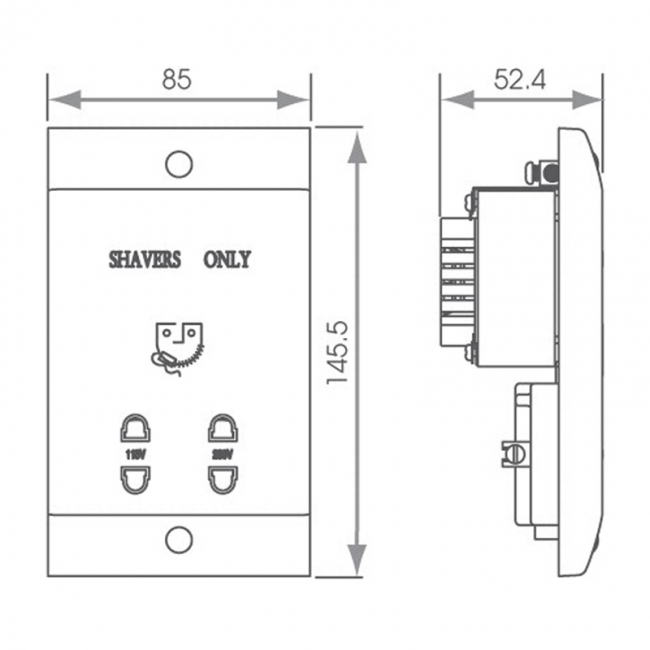 Verona Bathroom Lighting Shaver Socket SY9660CC Chrome