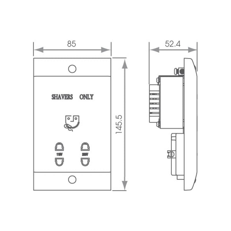 Verona Bathroom Lighting Shaver Socket SY9660CC Chrome