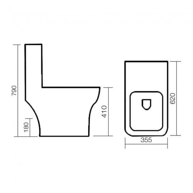 Verona Bella Close Coupled Toilet with Push Button Cistern - Soft Close Seat
