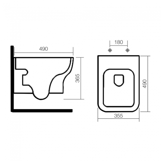 Verona Bella Wall Hung Toilet - Soft Close Seat
