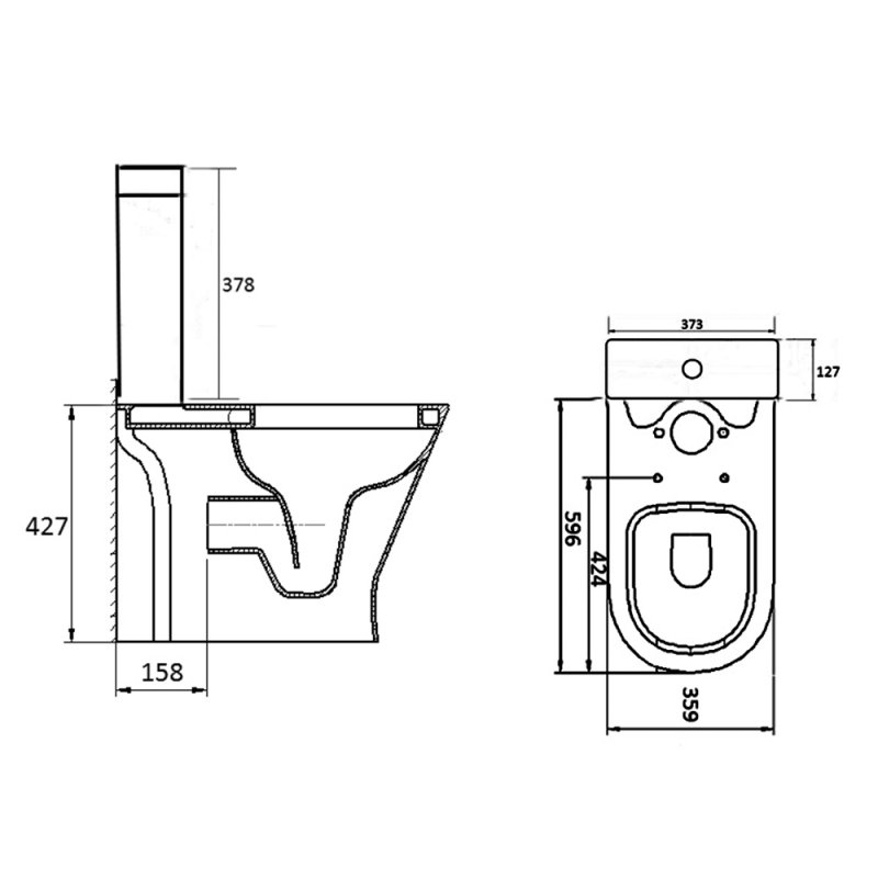 Verona Boulevard Close Coupled Toilet Push Button Cistern - Soft Close Seat