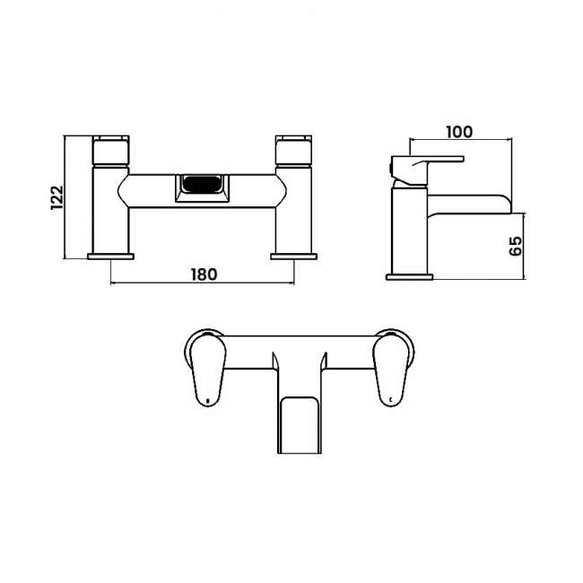 Verona Cascade Waterfall Bath Filler Tap Pillar Mounted Chrome