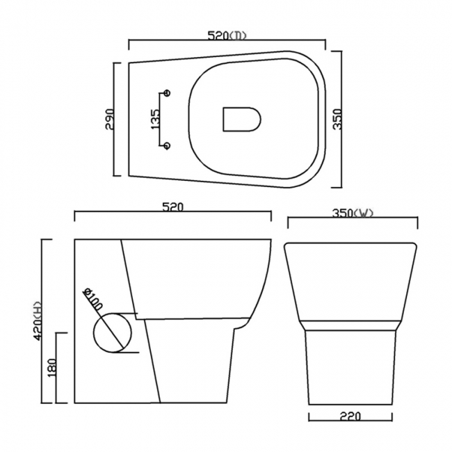 Verona Cubix Back to Wall Toilet - Soft Close Seat