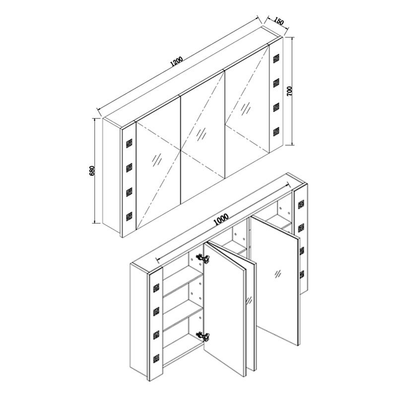 Verona Designer Bathroom VEMD15 1200mm Clear