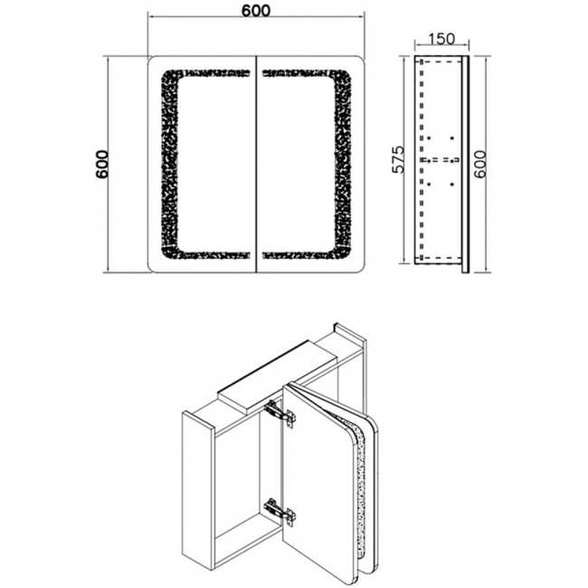 Verona Designer Bathroom VEMDR1 600mm Clear