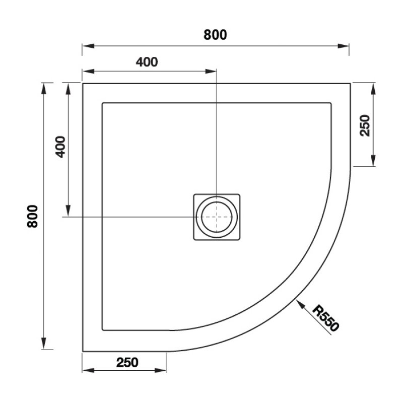 April Waifer Quadrant Shower Tray 800mm x 800mm - White Slate Effect