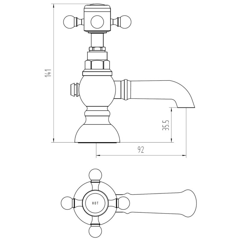 Verona Edwardian Basin Taps Pair - Chrome